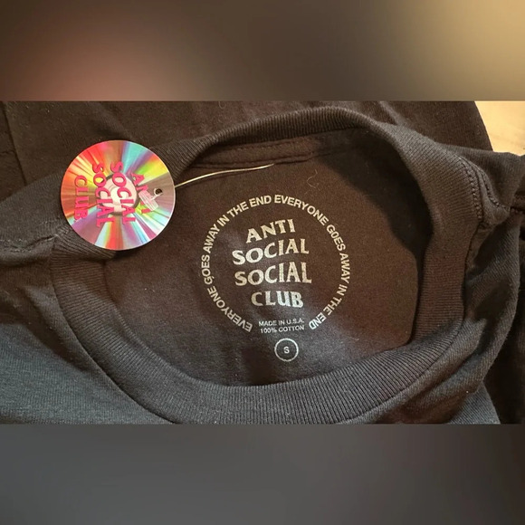 NWT Anti Social Social Club ASSC Coral Crush T-shirt Black Pink Small - Picture 5 of 7